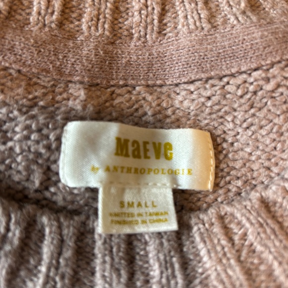 Anthropologie Maeve Crewneck Puff Sleeve Crop Sweater | Dusty Rose | Small - Picture 6 of 9